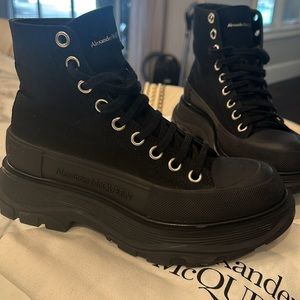 Alexander McQueen Tread Slick Black Boots Sneakers Size 8